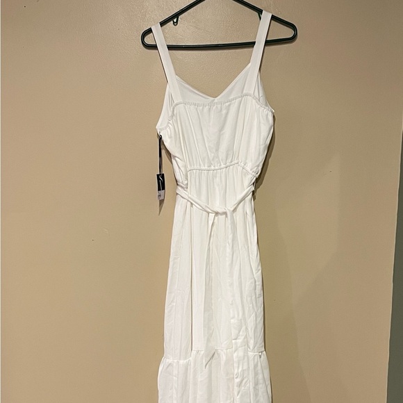 Simply Vera Vera Wang Embroidered Hem Maxi Tank Dress White Size Med Boho Chic - Picture 7 of 12